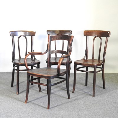 Lot 699 - A matched set of four Thonet style bentwood...