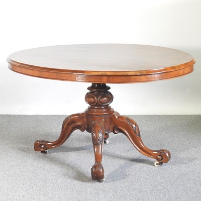 Lot 268 - A Victorian burr walnut breakfast table, with...