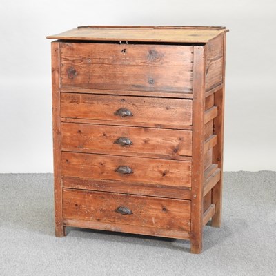 Lot 433 - An early 20th century pine clerk's desk