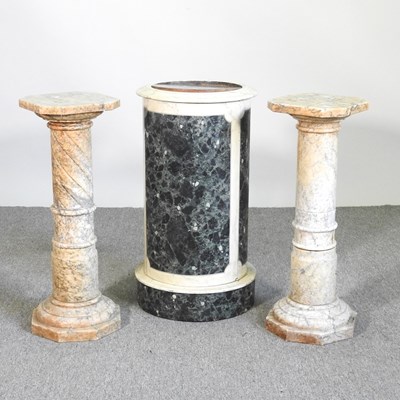 Lot 460 - A pair of marble columns, 70cm high, together...