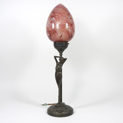 Lot 864 - An Art Nouveau style table lamp, with a...