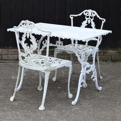 Lot 422 - A white painted aluminium garden table