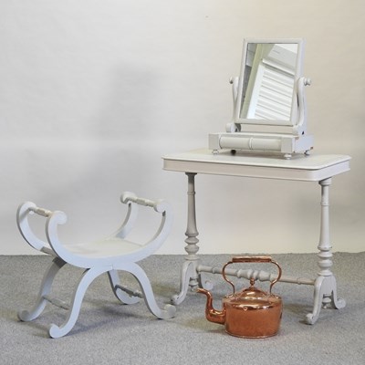 Lot 436 - A Victorian mahogany and later grey painted side table