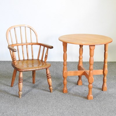 Lot 705 - A child's ash and elm windsor style armchair,...