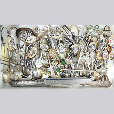 Lot 369 - A collection of silver and plated souvenir...