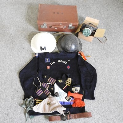 Lot 455 - A vintage sea scouts uniform, together with...