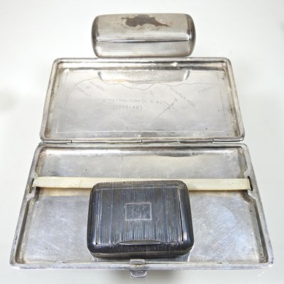 Lot 407 - An Indian white metal pocket cigarette case,...