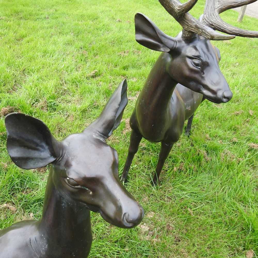 Lot 159 A life size cast bronze garden sculpture of