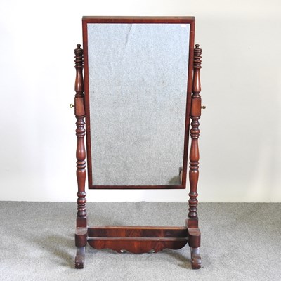 Lot 276 - A Victorian mahogany cheval mirror, with...