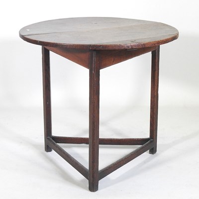 Lot 211 - A 19th century and later oak cricket table,...