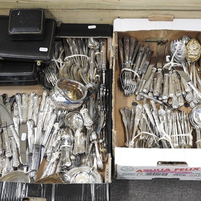 Lot 343 - A collection of silver plated cutlery,...