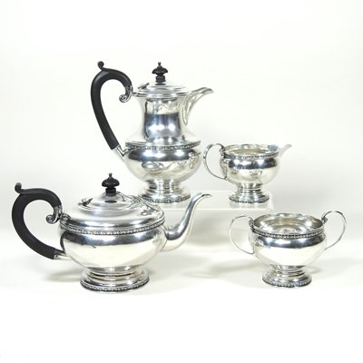 Lot 360 - An early 20th century silver four piece tea...