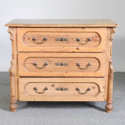 Lot 639 - An early 20th century continental pine chest...