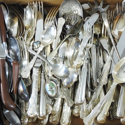 Lot 267 - A collection of silver plated cutlery and...