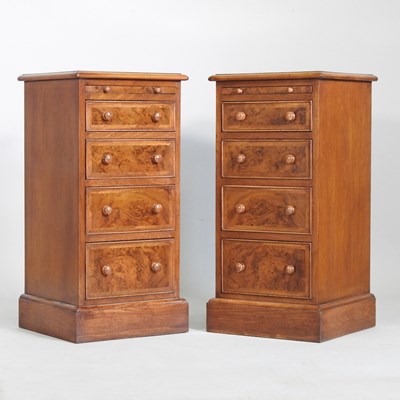 Lot 46 - A pair of hand made burr and featherbanded...