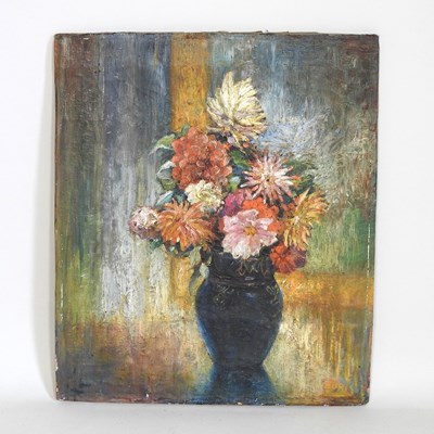 Lot 81 - Joris, 20th century, still life flowers in a...