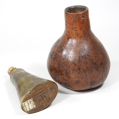 Lot 45 - An antique bottle gourd, 17cm high, together...