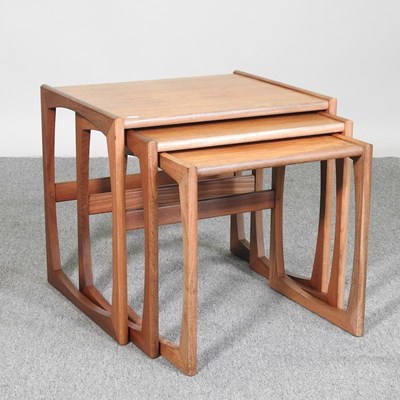 Lot 816 - A nest of three 1960's teak occasional tables