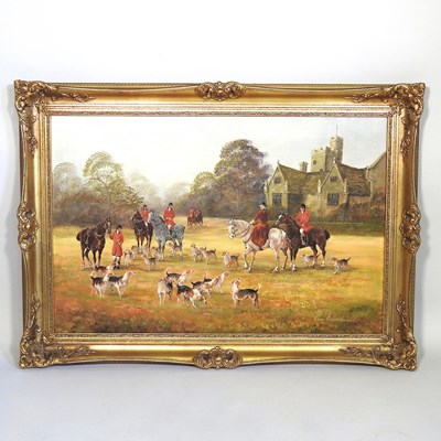 Lot 306 - Ronald Horsewell, b1934, the hunt by a church,...