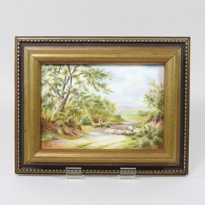 Lot 217 - A Royal Worcester porcelain plaque, mid 20th...