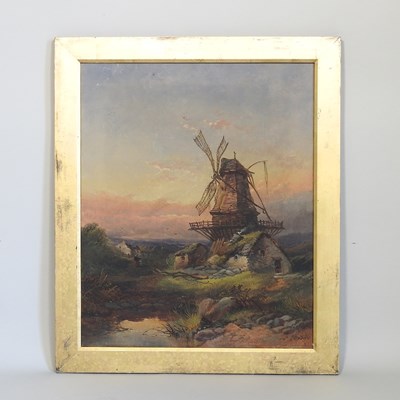 Lot 249 - Joseph Horler, 1809-1887, landscape with mill...