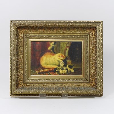 Lot 282 - English school, 20th century, cat and kittens,...