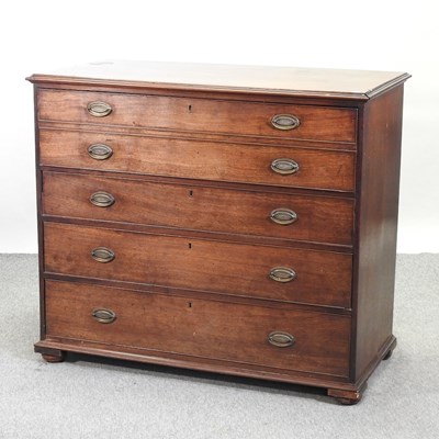 Lot 483 - A George III mahogany secretaire chest