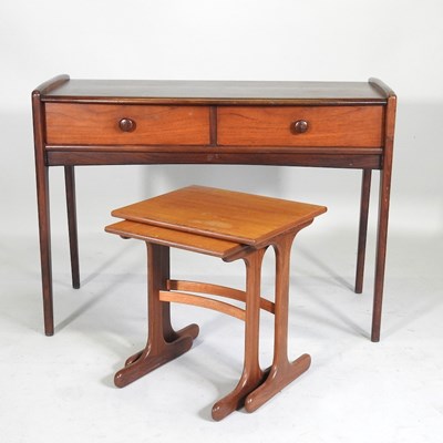 Lot 842 - A 1960's teak side table, together with a nest...