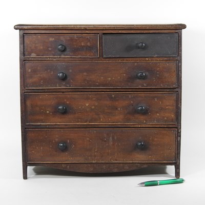 Lot 44 - A 19th century mahogany apprentice chest,...