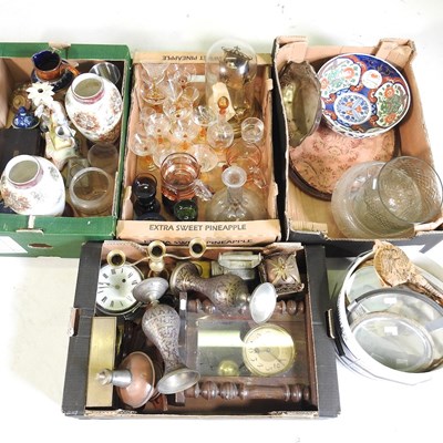 Lot 682 - A collection of clock spares, china and...