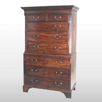 Lot 501 - A George III mahogany chest on chest