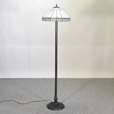 Lot 756 - A modern Tiffany style standard lamp and shade