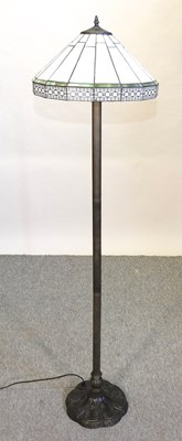 Lot 756 - A modern Tiffany style standard lamp and shade