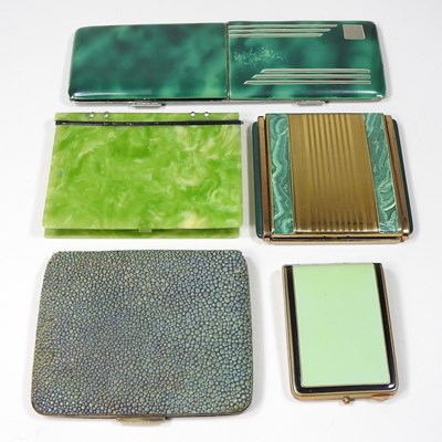 Lot 466 - An Art Deco shagreen and gilt metal compact,...