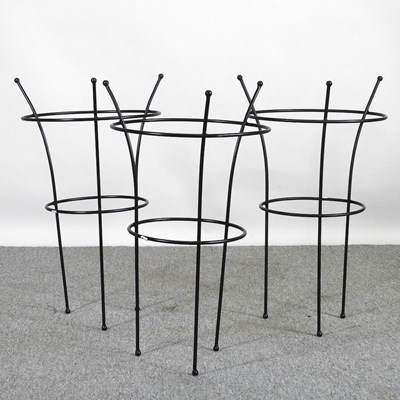 Lot 279 - A set of three circular plant supports, 40cm wide