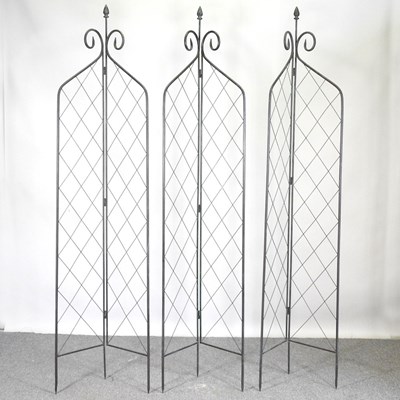 Lot 156 - A set of three folding garden trellis, 210cm...