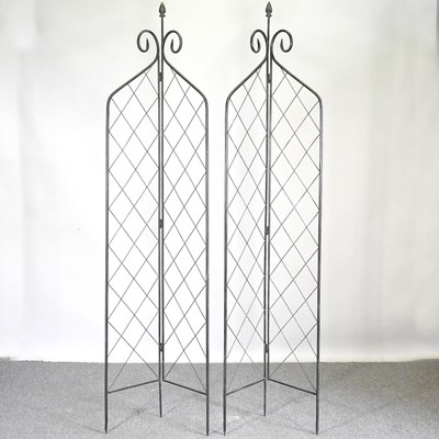 Lot 223 - A pair of folding garden trellis, 210cm high (2)