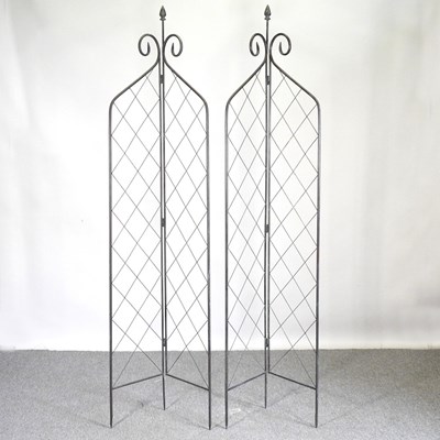 Lot 247 - A pair of folding garden trellis, 210cm high (2)