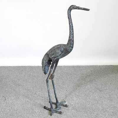 Lot 42 - A large metal garden sculpture of a crane,...