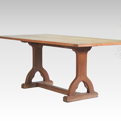 Lot 475 - An early 20th century oak refectory table