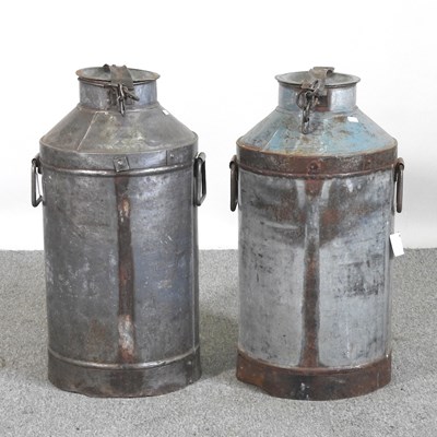 Lot 116 - A pair of tall milk churns, 65cm high