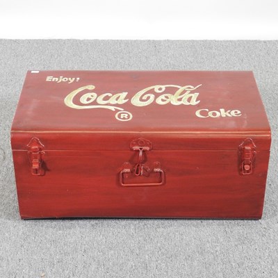 Lot 148 - A metal advertising trunk, 69cm wide