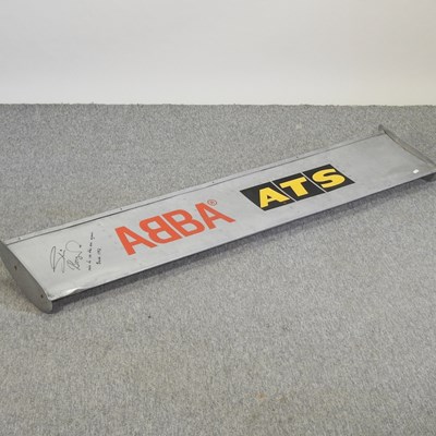 Lot 158 - A signed ABBA ATS racing car spoiler