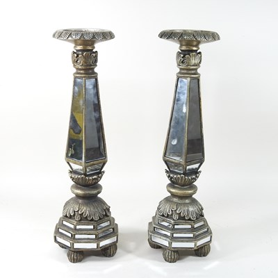 Lot 23 - A pair of Italian style mirrored pricket...