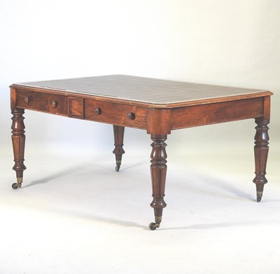 Lot 478 - A William IV walnut partners writing table