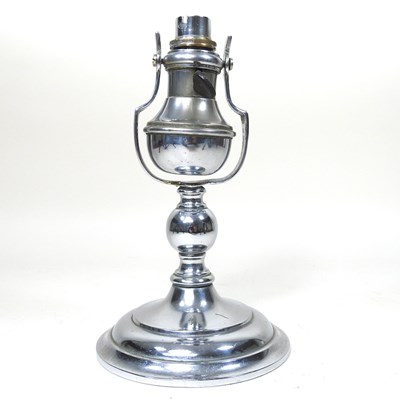 Lot 31 - An early 20th century chrome ship's table lamp,...