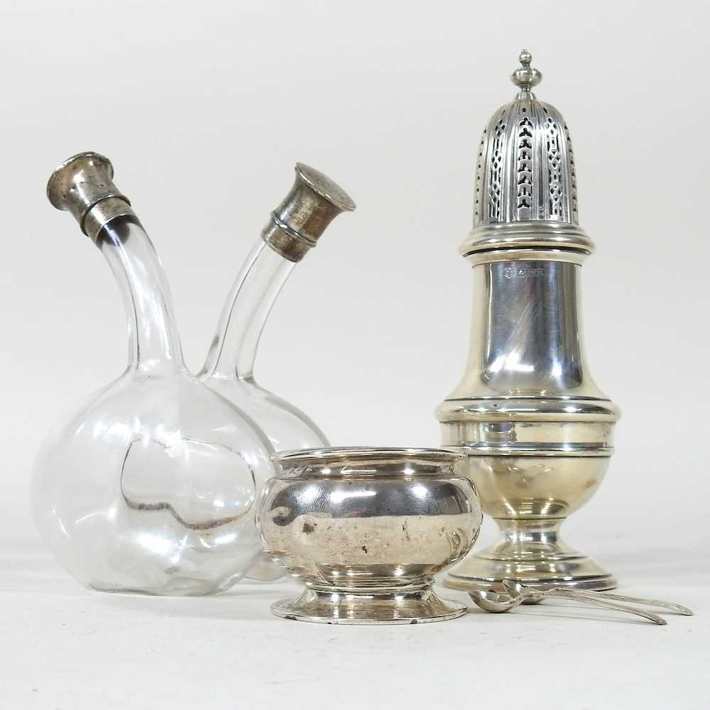 Lot 12 - A modern silver sugar caster, of baluster