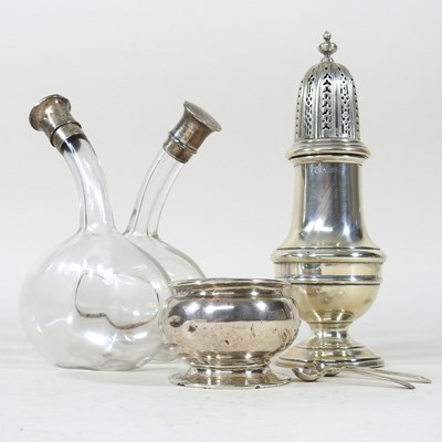 Lot 12 - A modern silver sugar caster, of baluster...