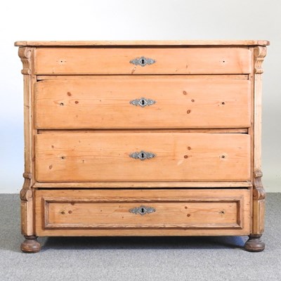 Lot 27 - An early 20th century continental pine chest,...