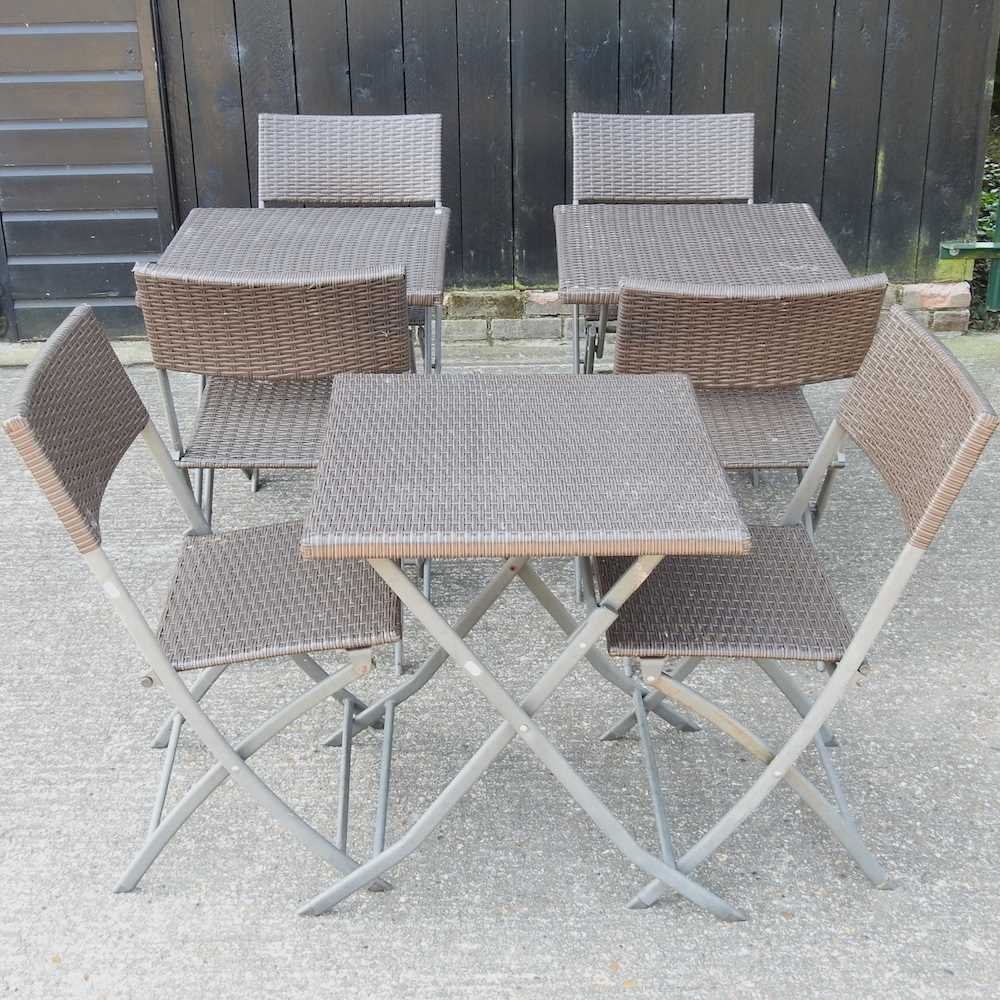 Lot 337 A rattan folding garden bistro set